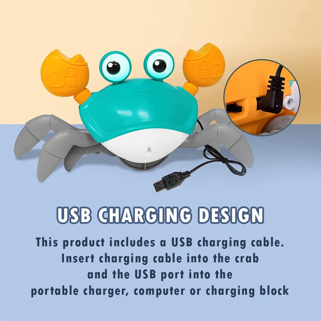 Crawling Crab Baby Musical Kids Toy with Led Lights